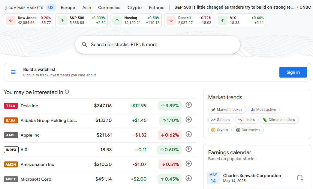 google-finance-screenshot 