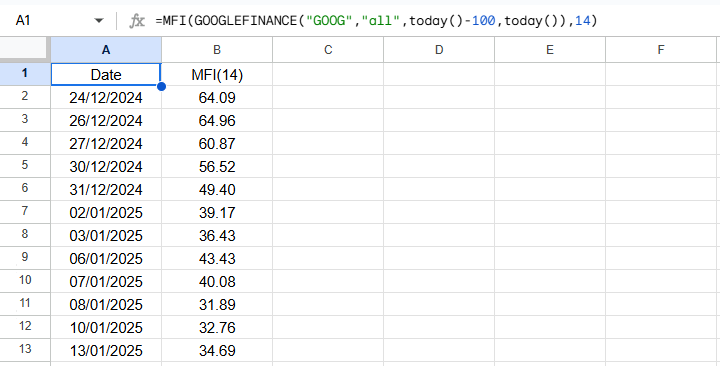 mfi return array 